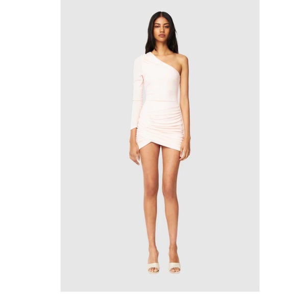 NWT Par Violet Moonlight Drive Dresslight pink one shoulder dress - Picture 1 of 4